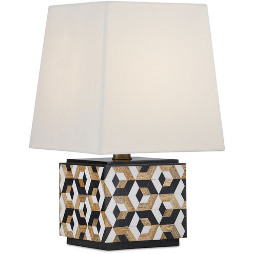 Geo 13.5 inch 60 watt Black and White and Natural Table Lamp Portable Light