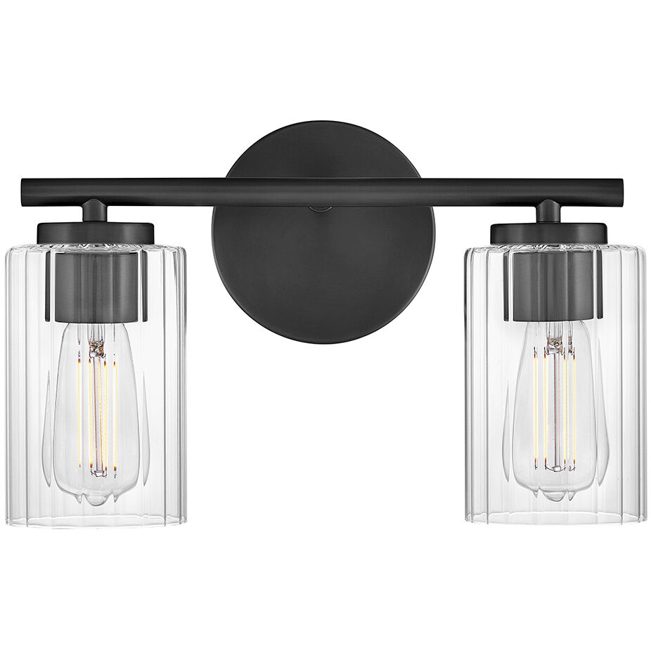 Leta 2 Light 13.75 inch Black Bath Light Wall Light