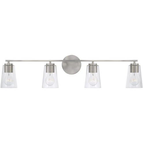 Portman 4 Light 35.25 inch Brushed Nickel Vanity Light Wall Light