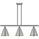 Ballston Cone 3 Light 36 inch Brushed Satin Nickel Island Light Ceiling Light