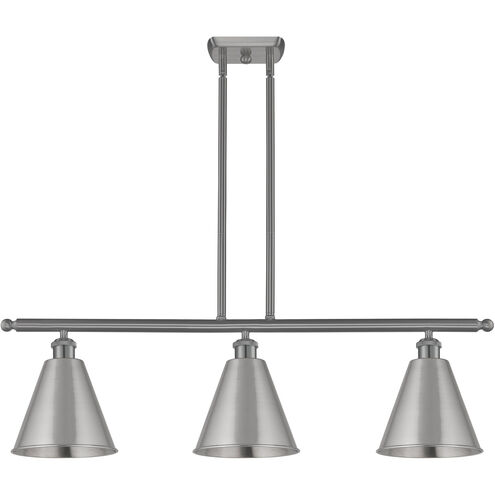 Ballston Cone 3 Light 36 inch Brushed Satin Nickel Island Light Ceiling Light