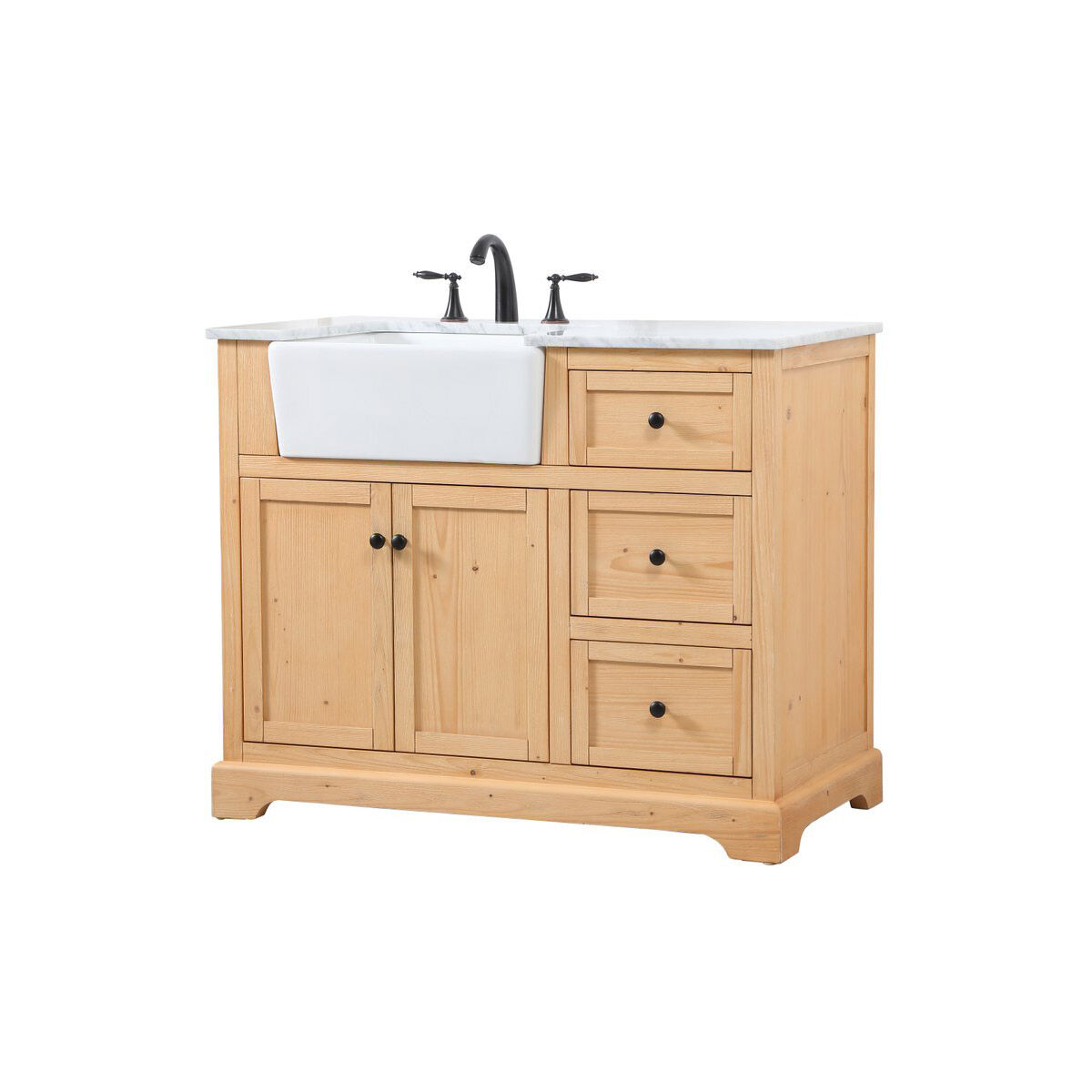 Franklin 42 X 22 X 35 inch Natural Wood Bathroom Vanity Cabinet