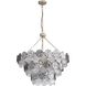 Cascada 11 Light 27.25 inch Aegean Silver Pendant Ceiling Light in Smoke Plated Glass, 3 Tier