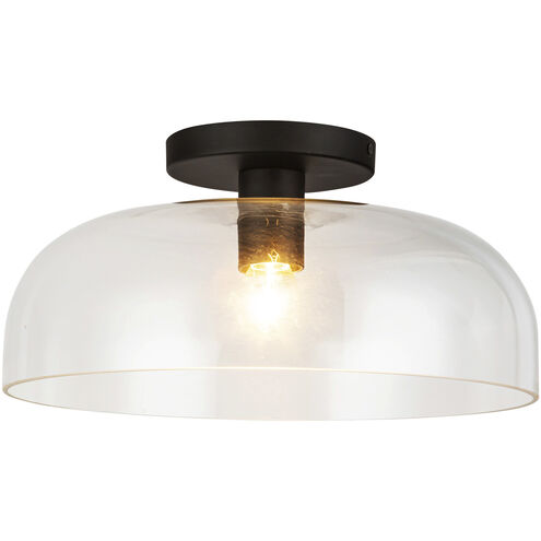 Alora Mood Sylvia 1 Light 12 inch Matte Black Semi Flush Mount Ceiling Light