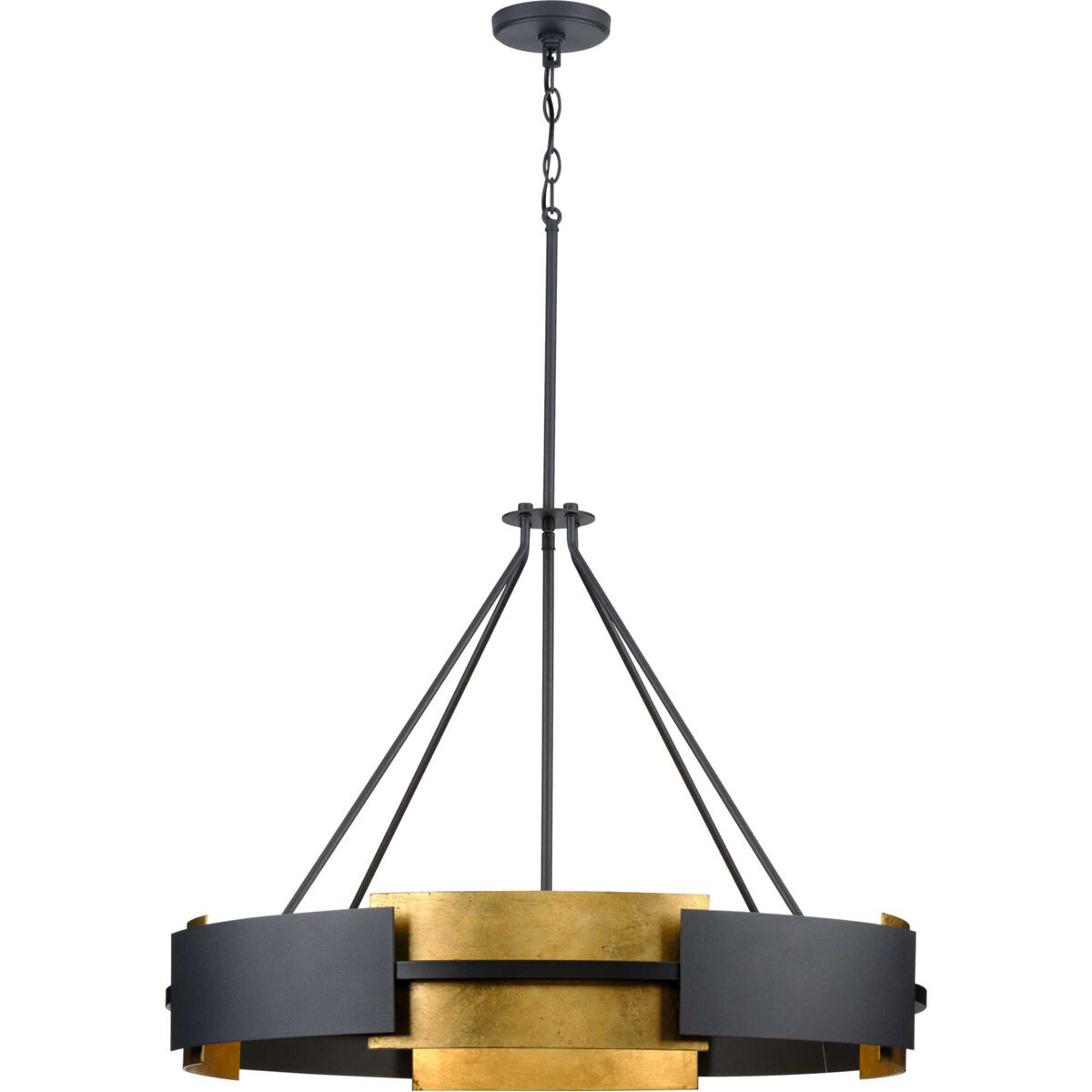 Lowery 6 Light 32 inch Textured Black Pendant Ceiling Light, Design Series