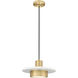 Ludo LED 12 inch Matte White and Modern Gold Pendant Ceiling Light