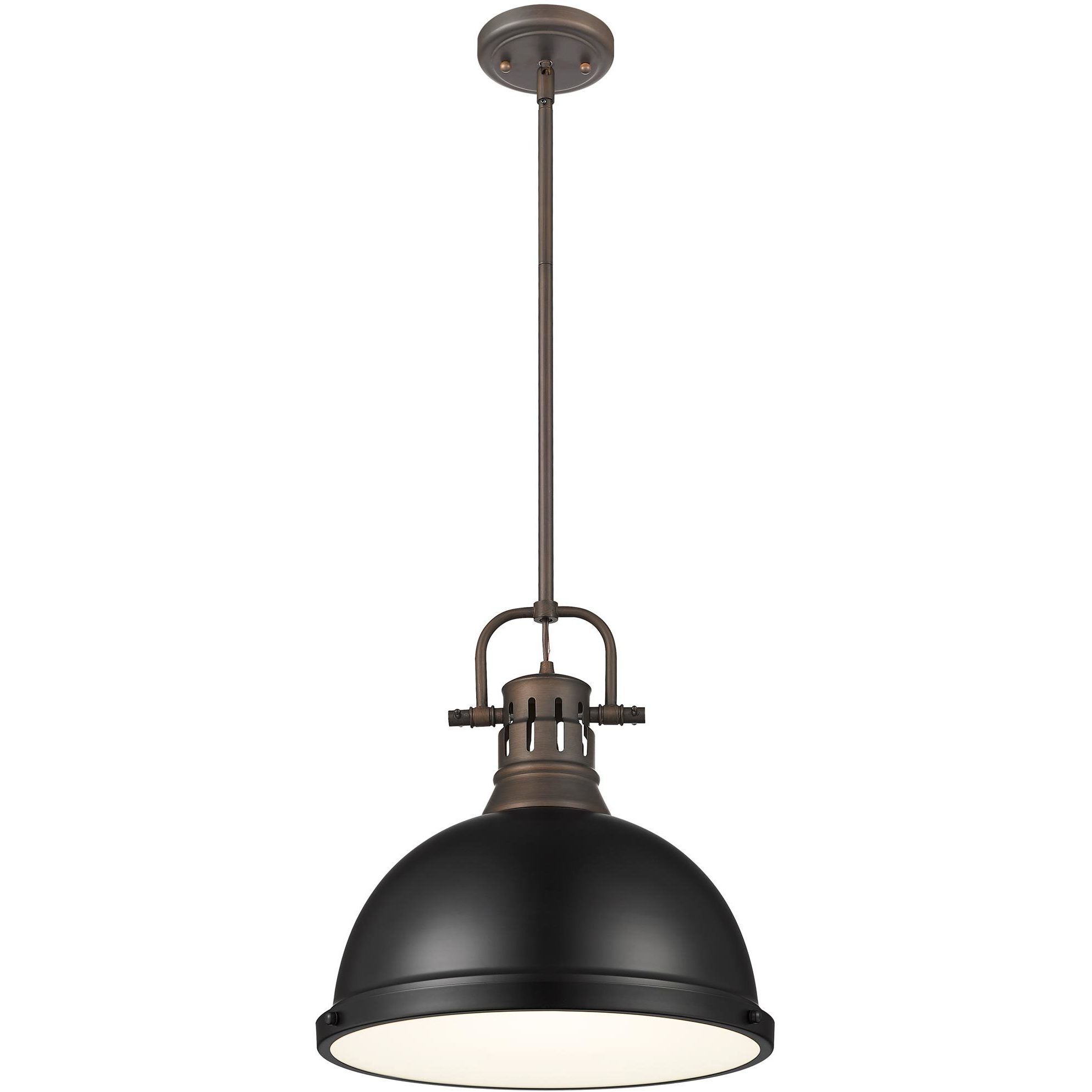 Yep Duncan 1 Light 14 inch Rubbed Bronze Pendant Ceiling Light in Matte Black