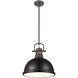 Yep Duncan 1 Light 14 inch Rubbed Bronze Pendant Ceiling Light in Matte Black