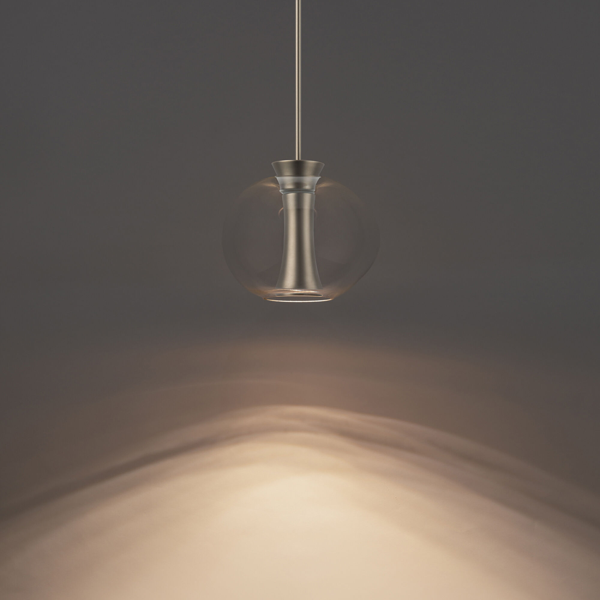 Echo LED 9.5 inch Brushed Nickel Mini-Pendant Ceiling Light, dweLED