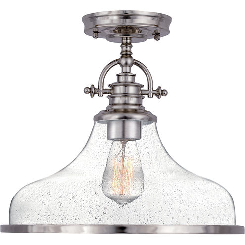 Grant 1 Light 14 inch Brushed Nickel Semi-Flush Mount Ceiling Light