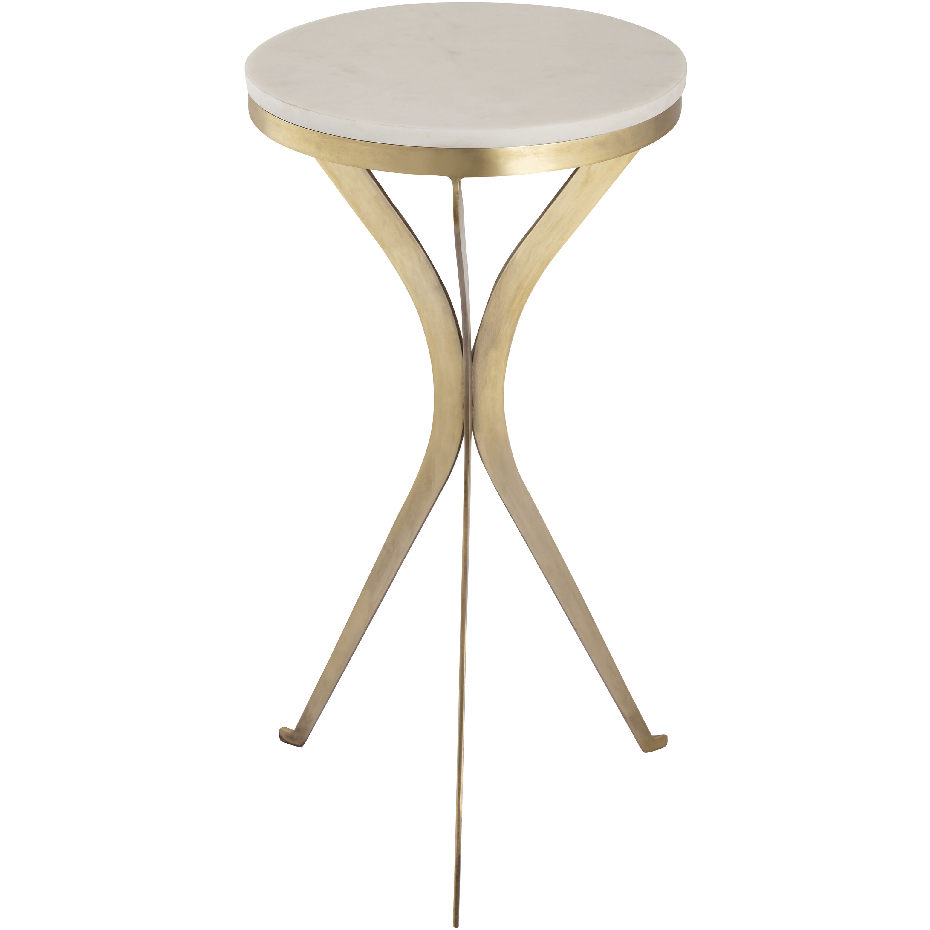 Rowe 23.25 X 12 inch Aged Brass with White Accent Table