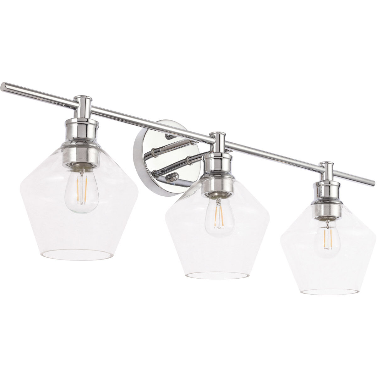 Gene 3 Light 28 inch Chrome Wall sconce Wall Light