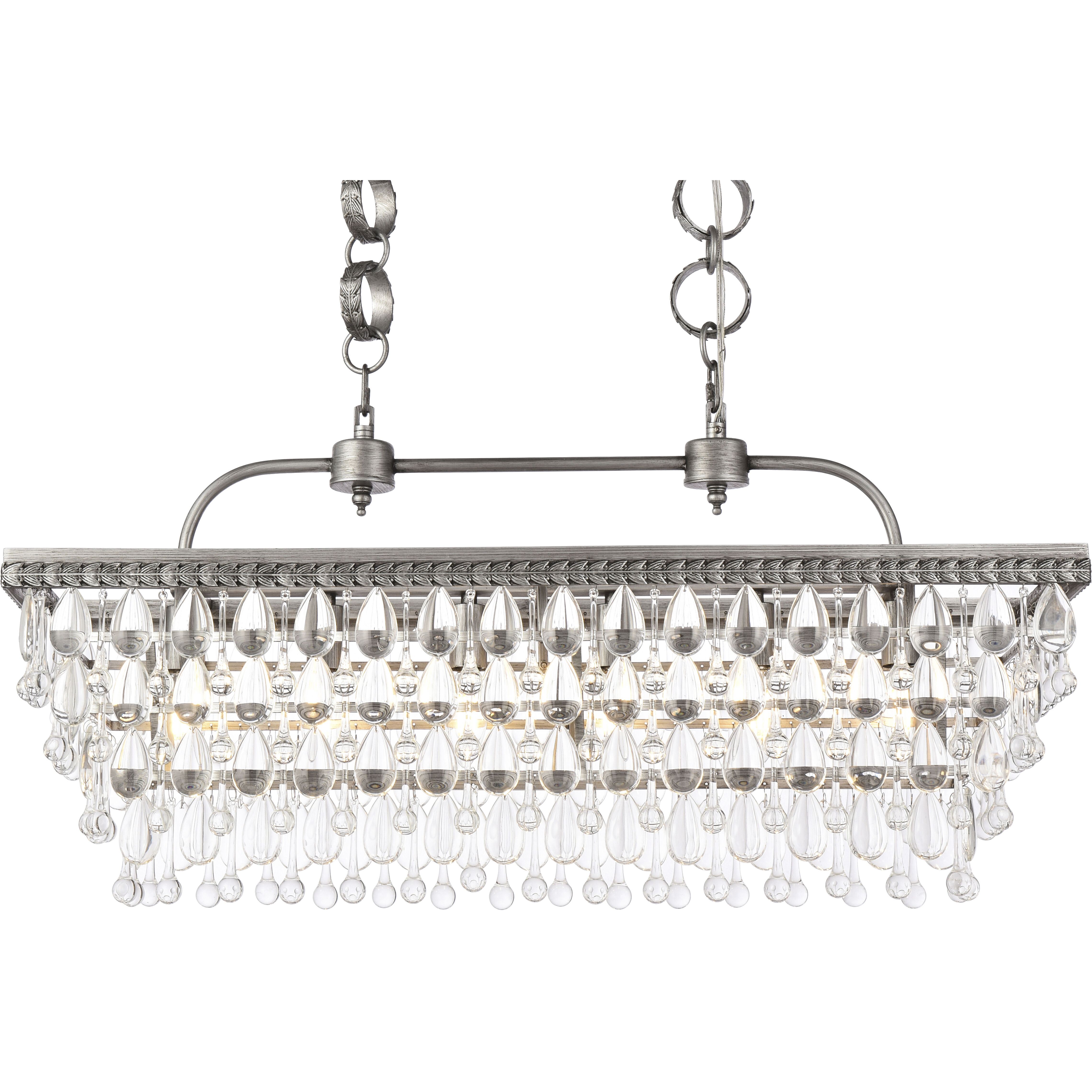 Nordic 6 Light 32 inch Antique Silver Linear Pendant Ceiling Light