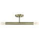 Copenhagen 2 Light 5.13 inch Antique Brass Semi-Flush Ceiling Light