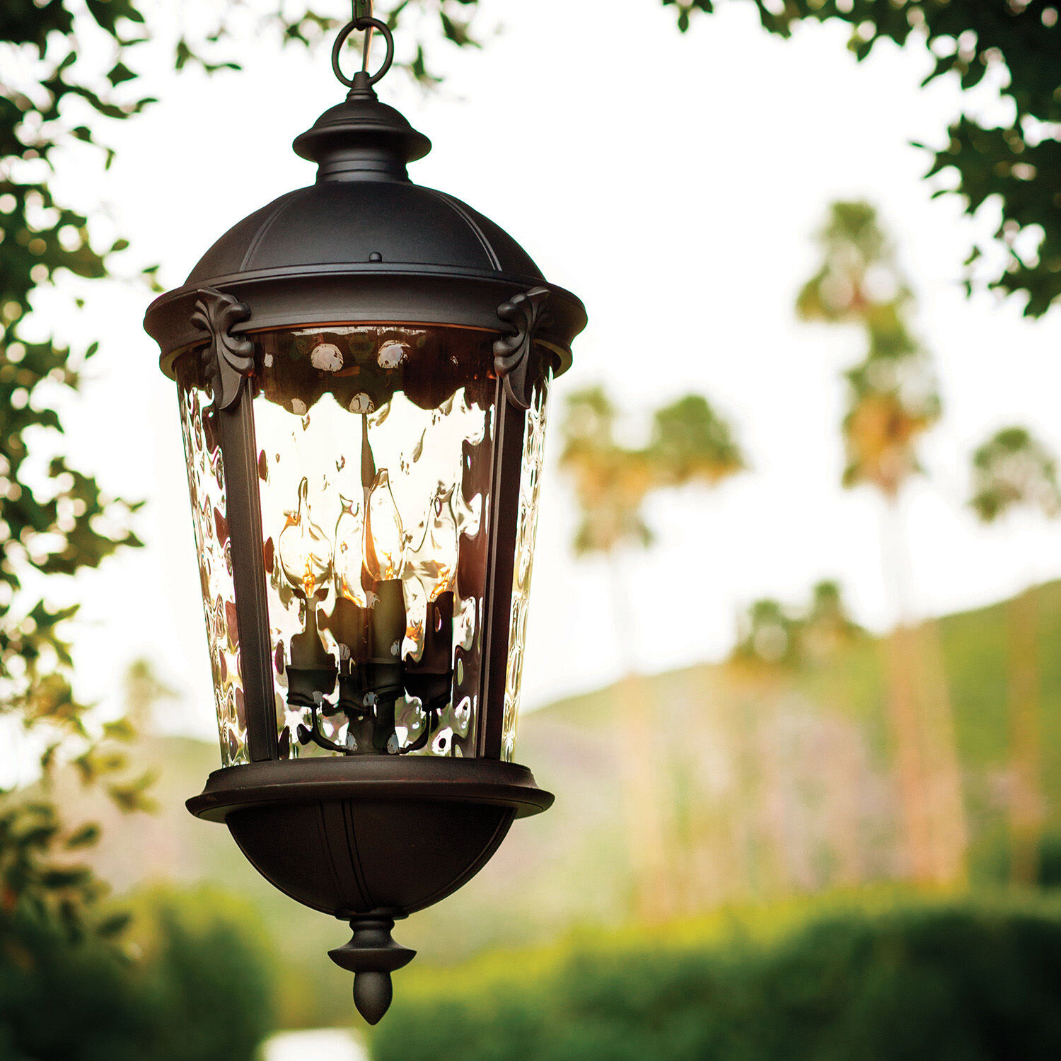 Estate Series Windsor 4 Light 12.5 inch Black Outdoor Hanging Lantern