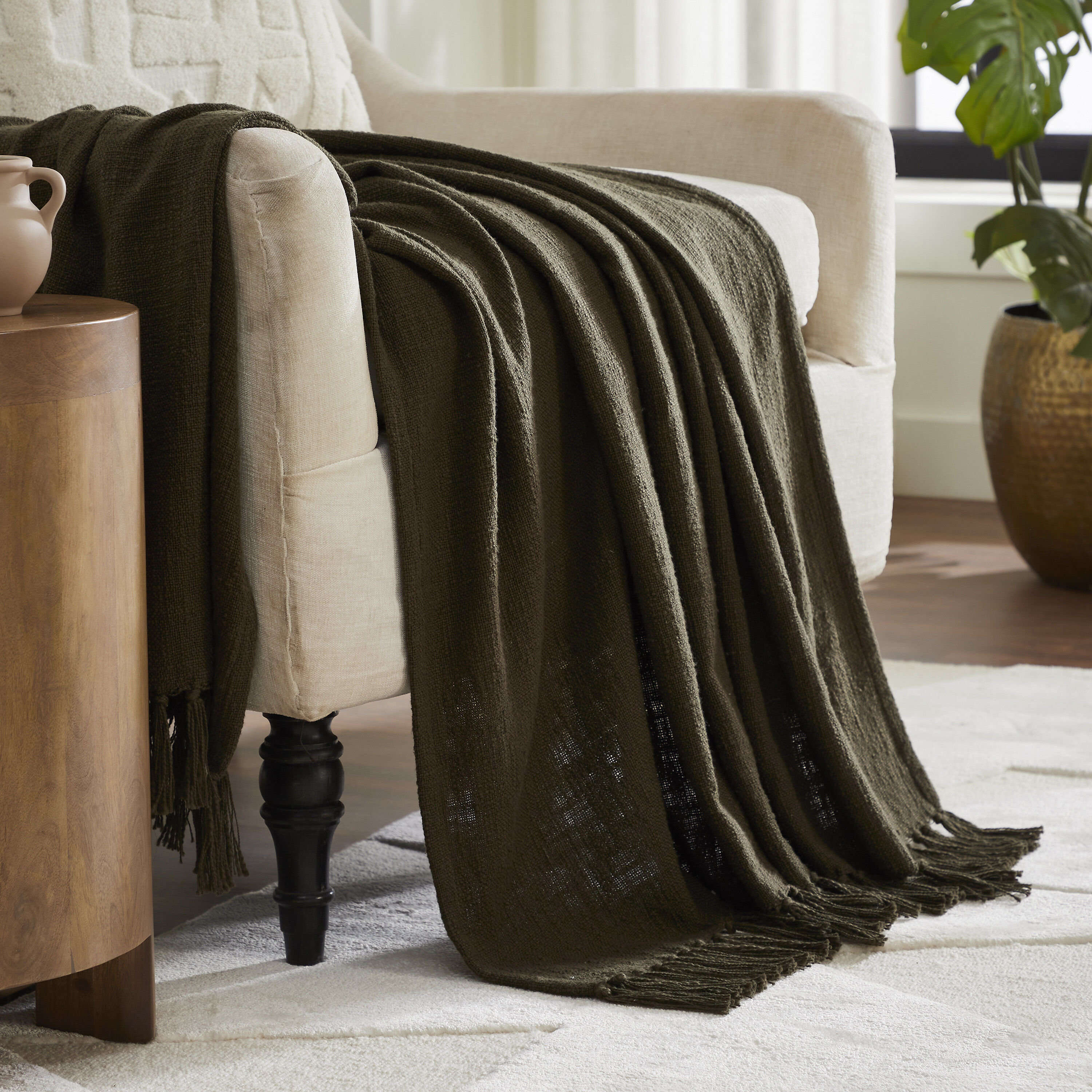 Chalamet 50 inch Olive Throw