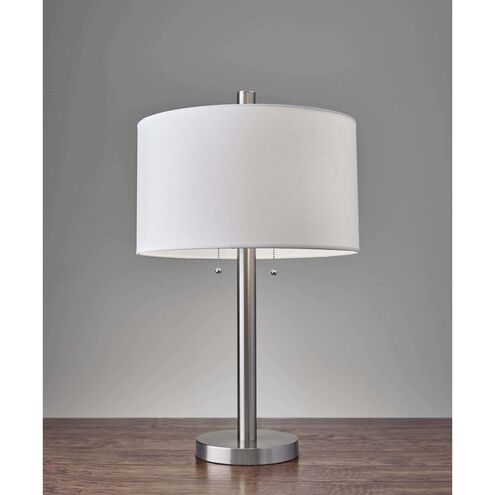 Boulevard 28 inch 100.00 watt Satin Steel Table Lamp Portable Light