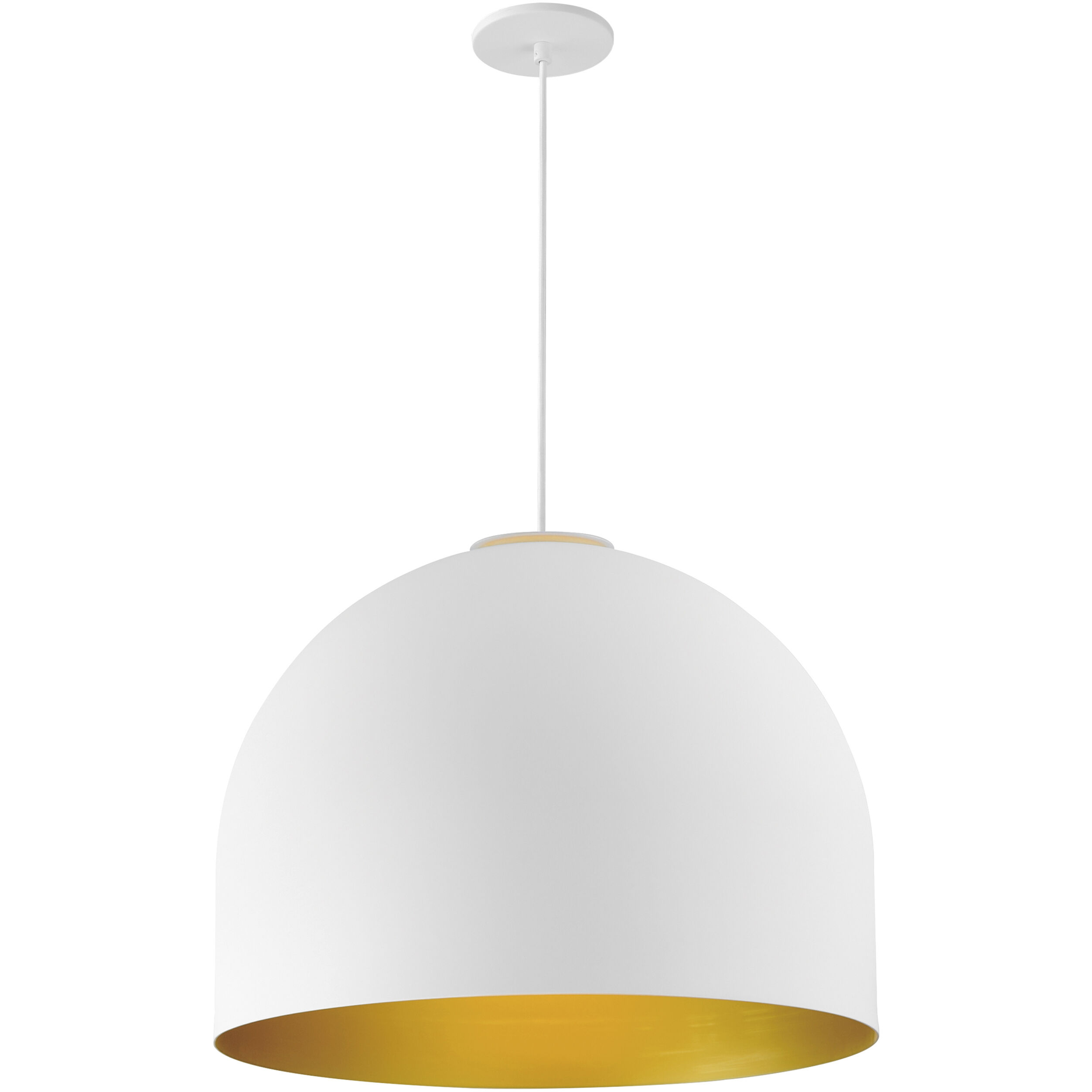 Foster LED 19.75 inch White with Gold Single Pendant Ceiling Light in White/Gold