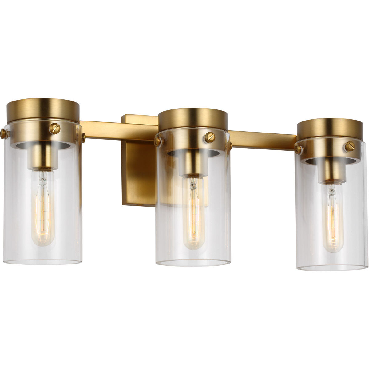 C&M by Chapman & Myers Garrett 3 Light 21.13 inch Burnished Brass Vanity Light Wall Light