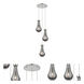 Owego 3 Light 12.63 inch Polished Nickel Multi Pendant Ceiling Light in Light Smoke Glass