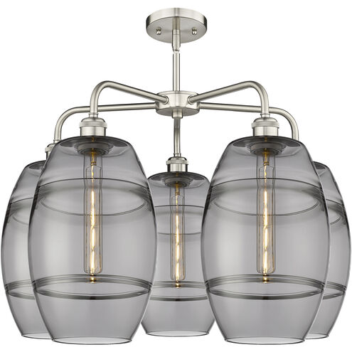 Ballston Vaz 5 Light 26 inch Satin Nickel Stem Hung Chandelier Ceiling Light