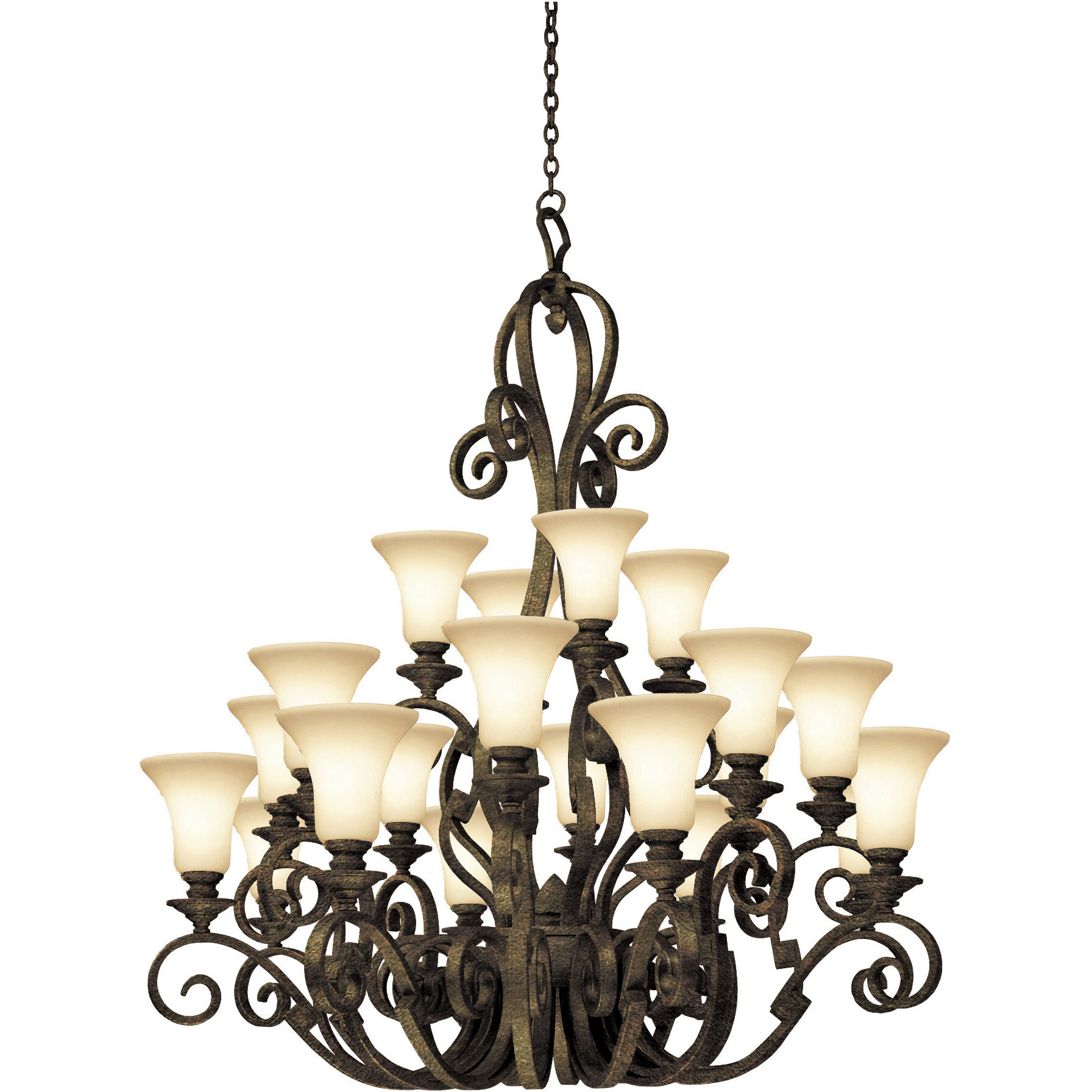 Ibiza 20 Light 51 inch Antique Copper Chandelier Ceiling Light in Ecru (1209)