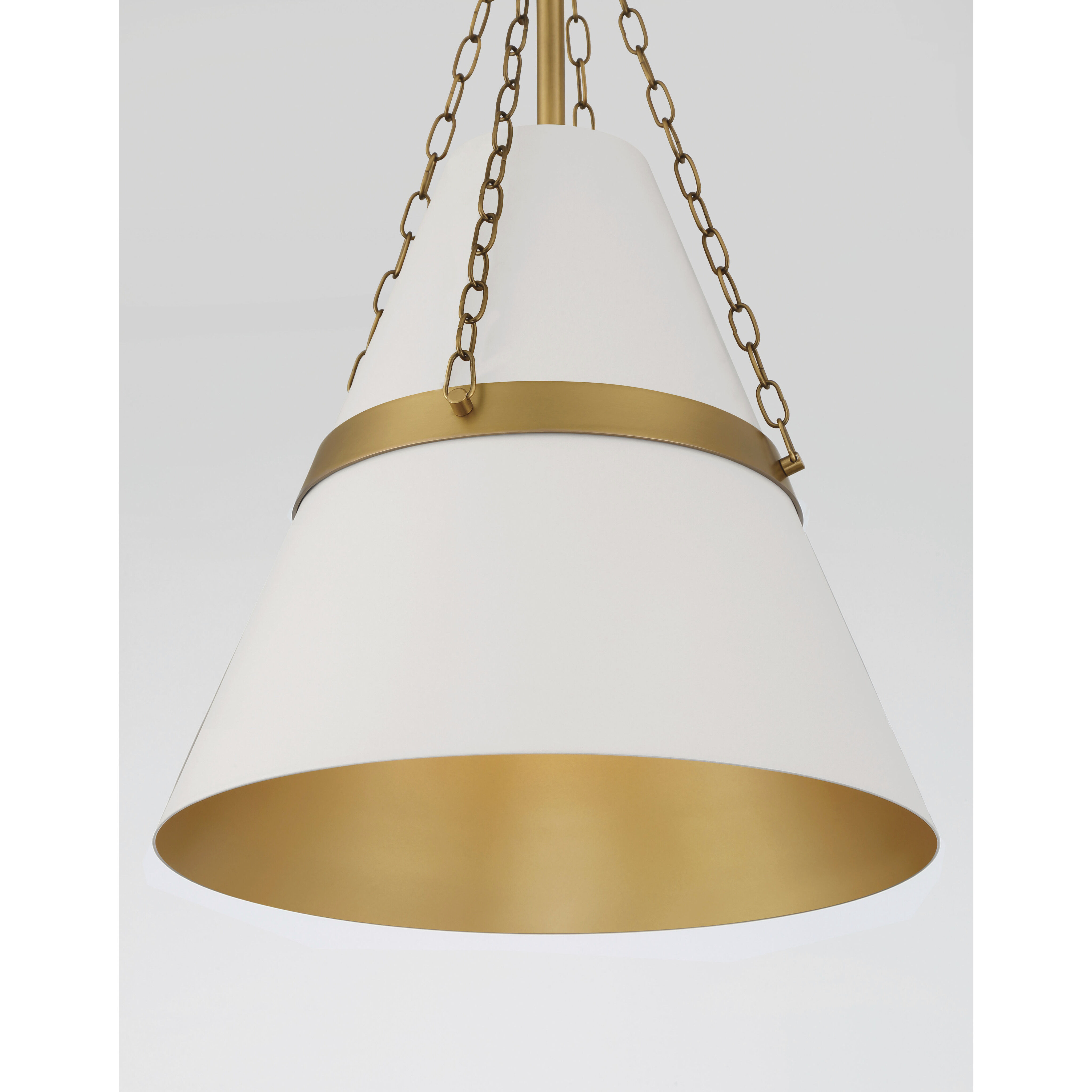 Springfield 1 Light 12 inch Legacy Brass and Off White Cream Pendant Ceiling Light