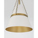 Springfield 1 Light 12 inch Legacy Brass and Off White Cream Pendant Ceiling Light