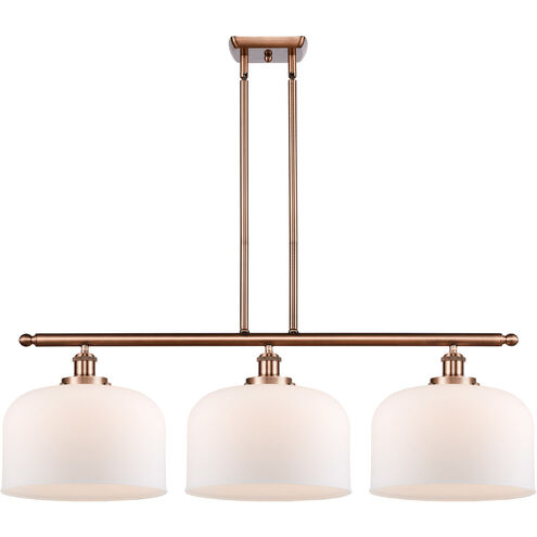 Ballston X-Large Bell LED 36 inch Antique Copper Island Light Ceiling Light in Matte White Glass