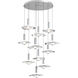 Cumulus LED 43.5 inch Classic Silver with Clear Granite Glass Multi-Pendant Ceiling Light