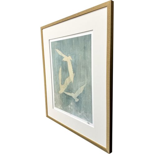 Dancing in the Break Yellow and Blue and White Framed Art