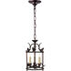 Chapman & Myers Diego 3 Light 8 inch Hand Painted Rust Finish Classical Perching Bird Lantern Ceiling Light, Petite