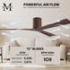 Atlas Irene-3H 72 inch Walnut Tone Ceiling Fan