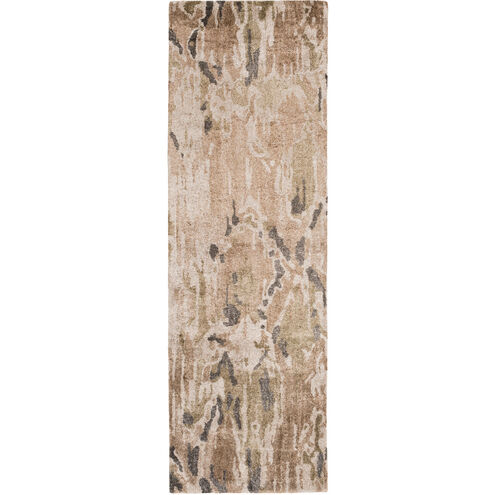 Gemini 96 X 30 inch Brown and Neutral Runner, Bamboo Silk