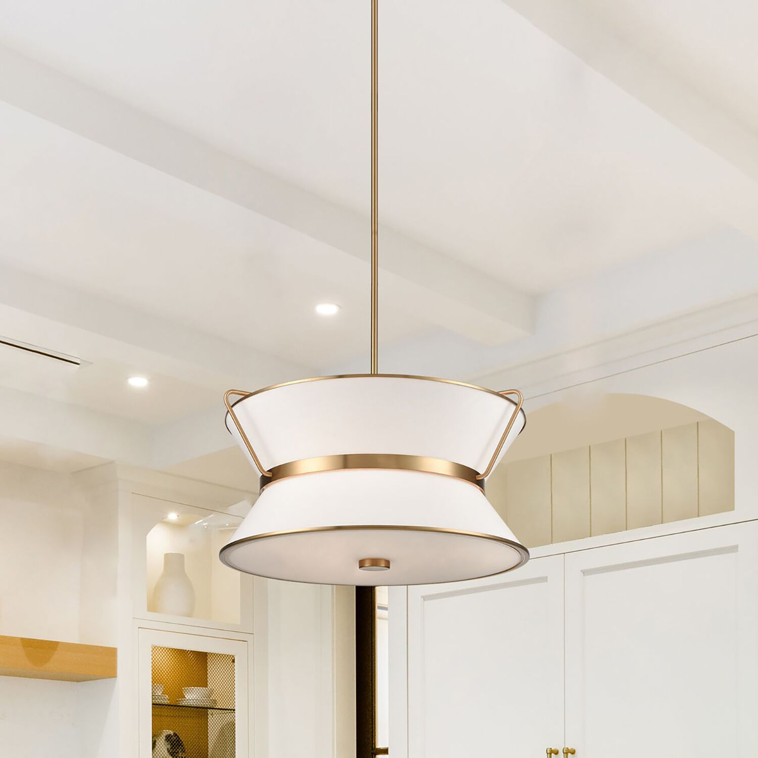 Layla LED 15.75 inch Brushed Brass Chandelier Ceiling Light