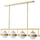 Biba 4 Light 55.12 inch Antique Brass Chandelier Ceiling Light