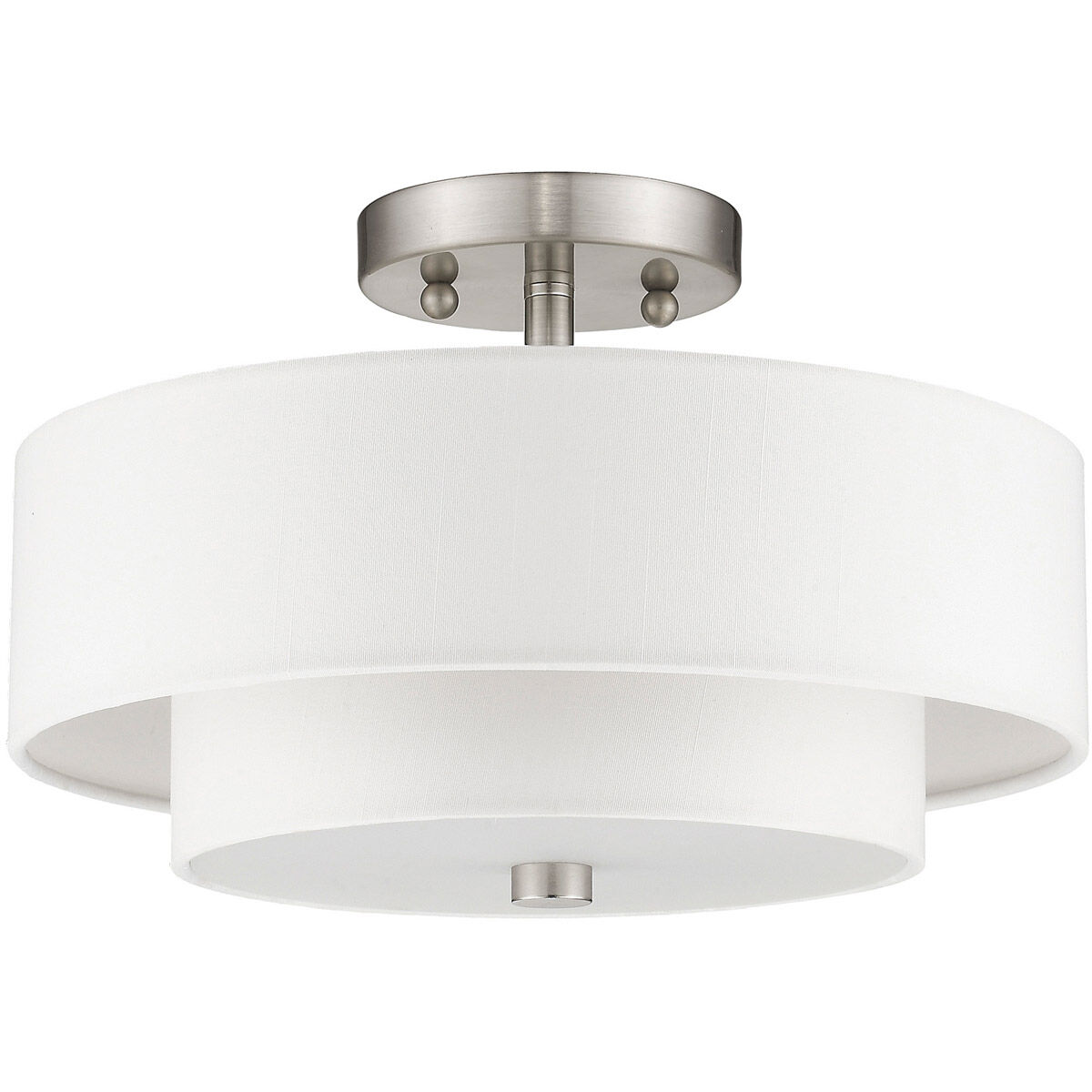 Claremont 2 Light 13 inch Brushed Nickel Semi-Flush Mount Ceiling Light
