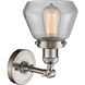 Franklin Restoration Fulton LED 7 inch Brushed Satin Nickel Semi-Flush Mount Ceiling Light in Clear Glass, Franklin Restoration