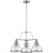 Grant 3 Light 24 inch Brushed Nickel Dinette Chandelier Ceiling Light in Clear Seedy Glass