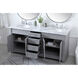 Wesley 72 X 21.5 X 35 inch Grey Vanity Sink Set in Gray