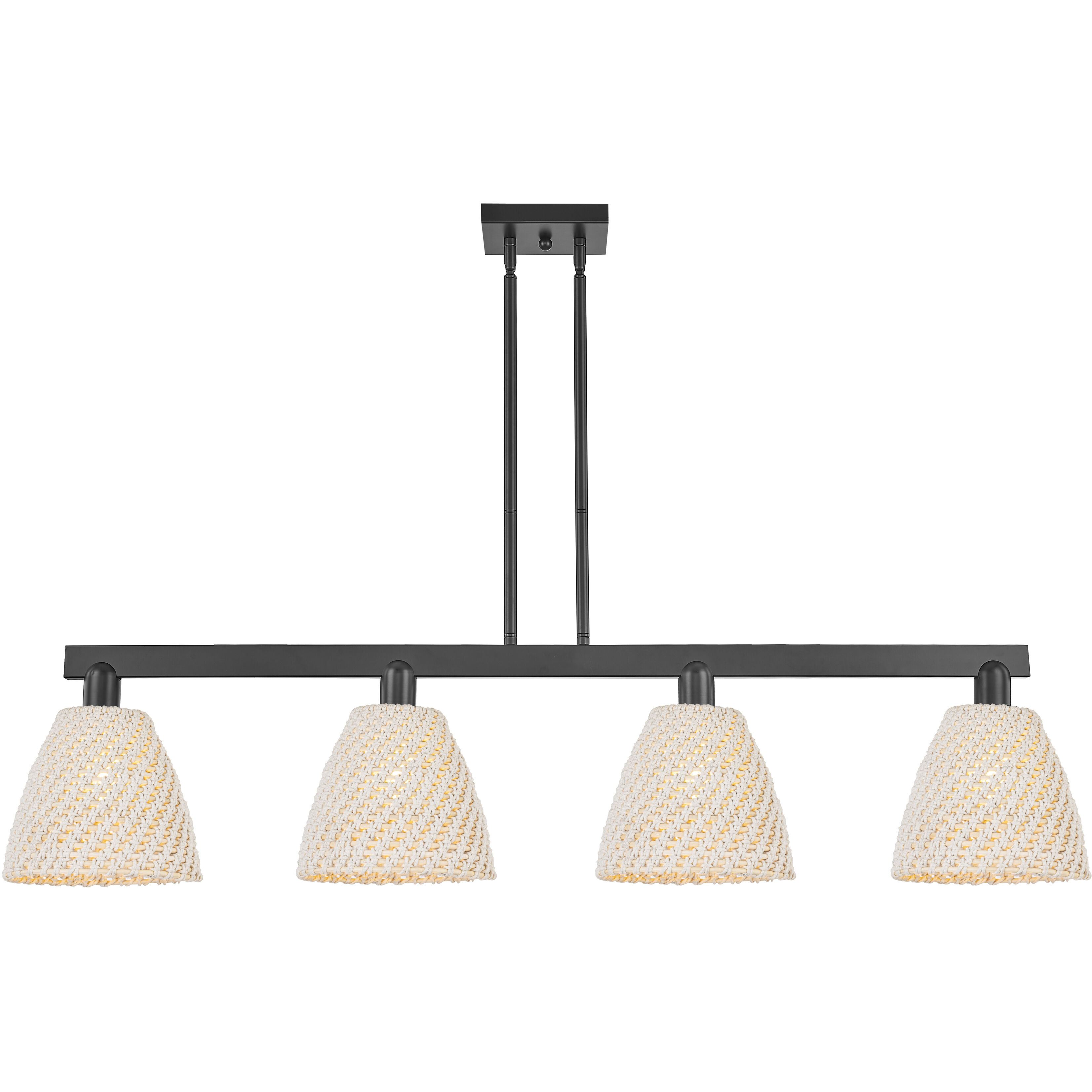 Arcadia Bristol Natural Island Light Ceiling Light in Matte Black