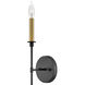 Hux LED 5.25 inch Black Sconce Wall Light