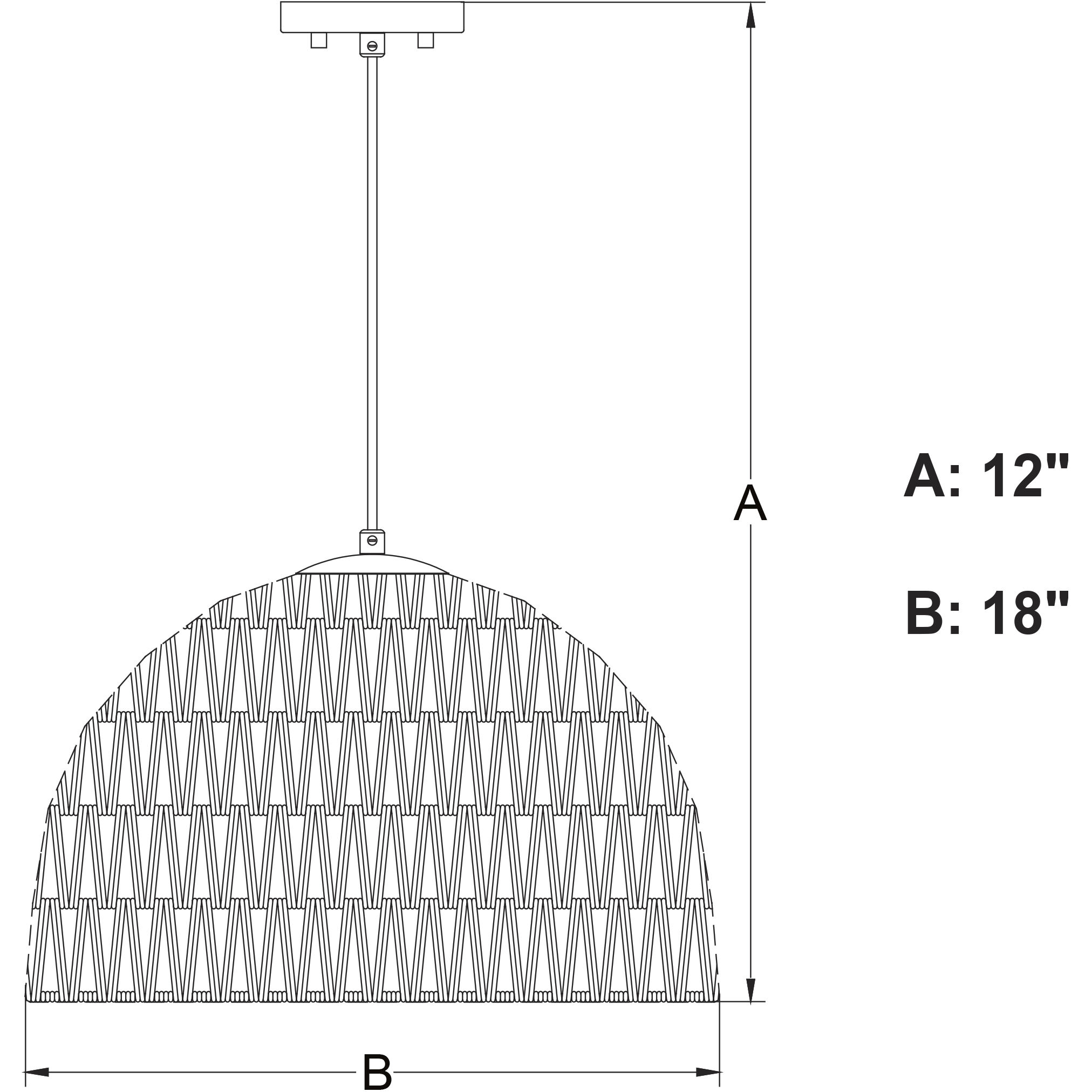 Nassau LED 18 inch Matte Black Pendant Ceiling Light