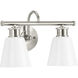 Ashford 2 Light 15 inch Brushed Nickel Bath Vanity Wall Light