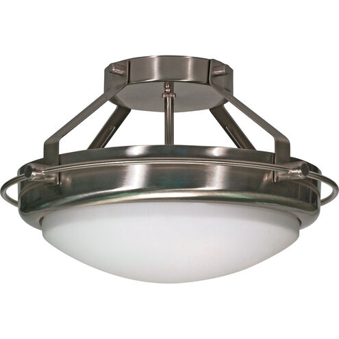 Polaris 2 Light 14 inch Brushed Nickel Semi Flush Mount Ceiling Light