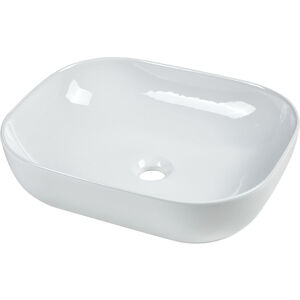 Ceramic Vessel Sink 18.3 X 14.8 X 5 inch White Bathroom Sink, Slim Art