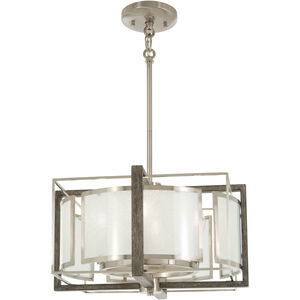 Tyson's Gate 4 Light 17 inch Brushed Nickel/Shale Wood Pendant Ceiling Light, Convertible