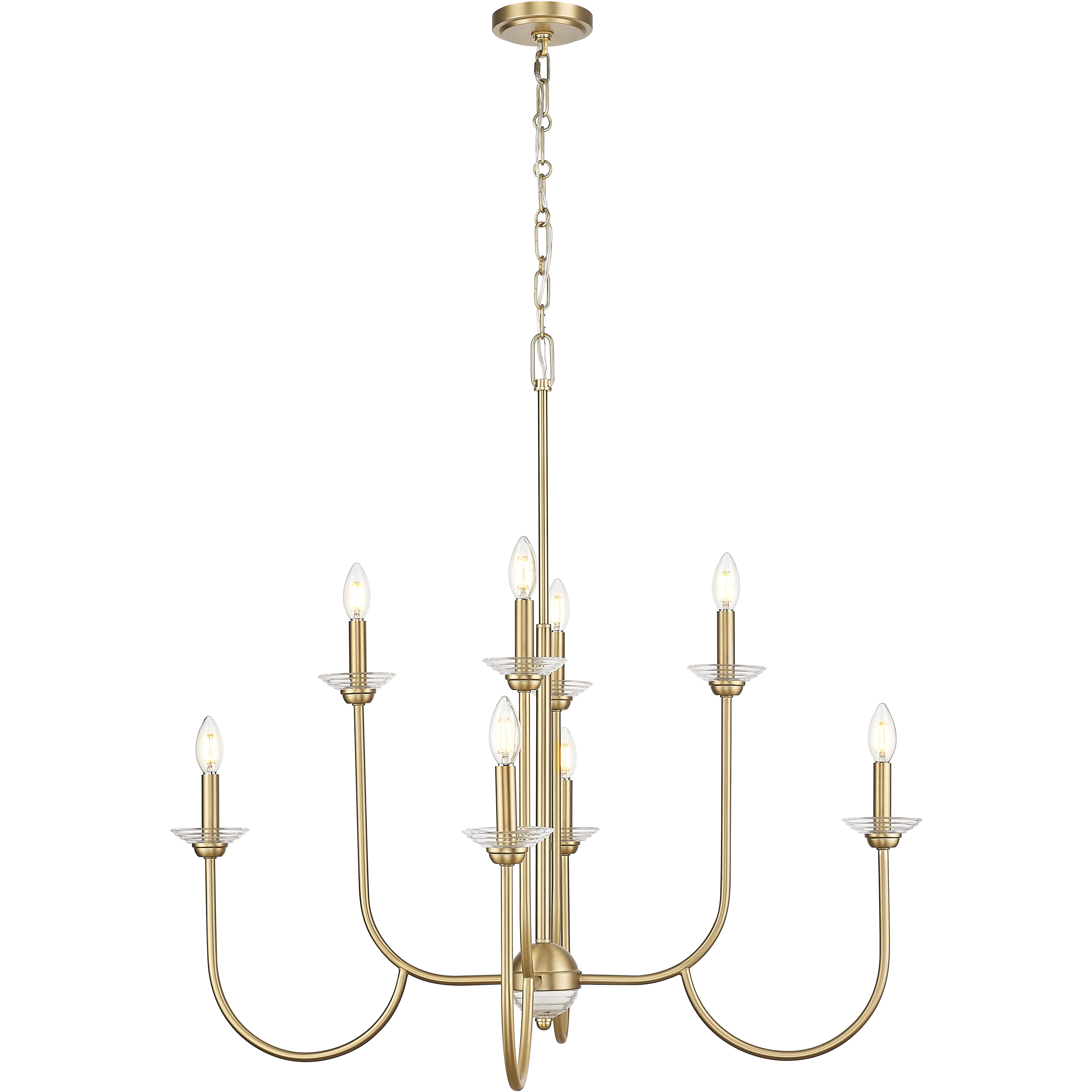 Allistair 8 Light 36 inch Modern Gold Chandelier Ceiling Light