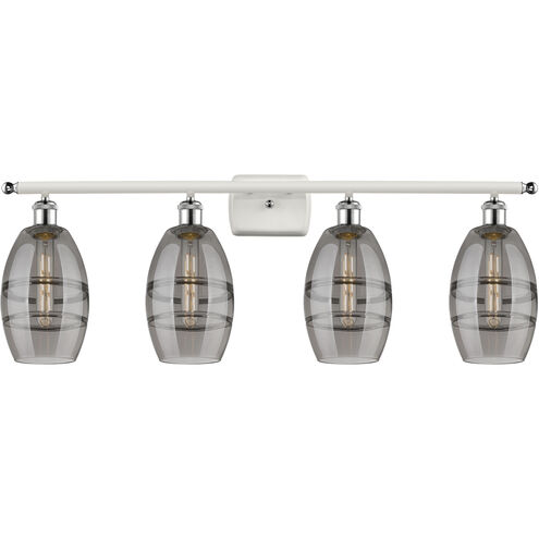 Ballston Vaz 4 Light 35.88 inch White Polished Chrome Bath Vanity Light Wall Light