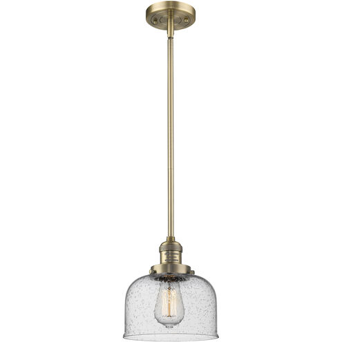 Franklin Restoration Bell LED 8 inch Brushed Brass Mini Pendant Ceiling Light in Seedy, Franklin Restoration